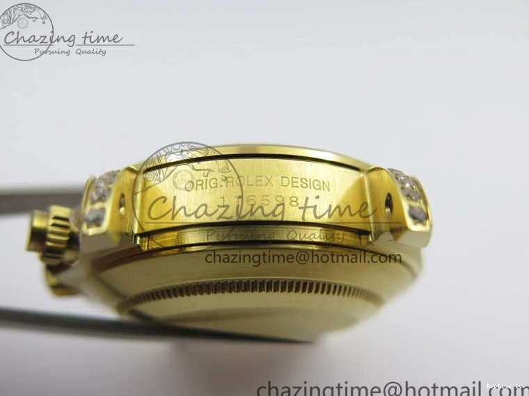 0109 Daytona 116589RBOW YG Rainbow Crystal BLF Best Edition Black Dial on YG Bracelet A SmoothTexture 3175